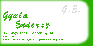 gyula endersz business card